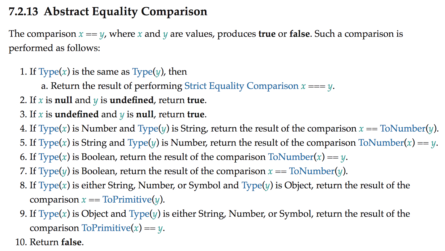 Abstract Equality Comparison